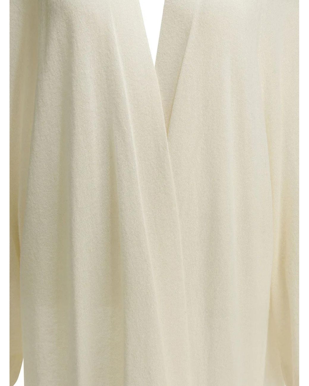 Sa Su Phi White Silk Blend Long Cardigan