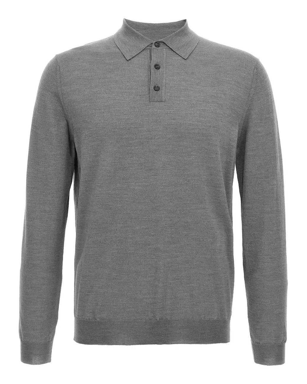 Zanone Gray Virgin Wool Polo Shirt for men