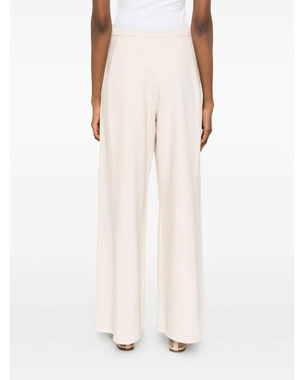 Forte_forte White Cotton Wide-Leg Trousers