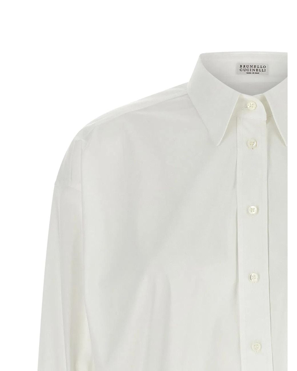 Brunello Cucinelli White 'Shiny Cuffs' Shirt