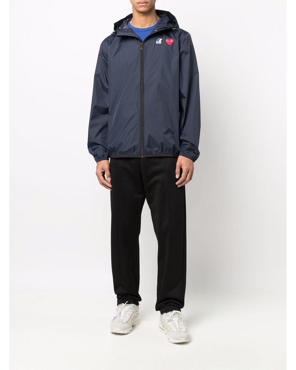 COMME DES GARÇONS PLAY Blue X K Way Zipped Hooded Jacket for men