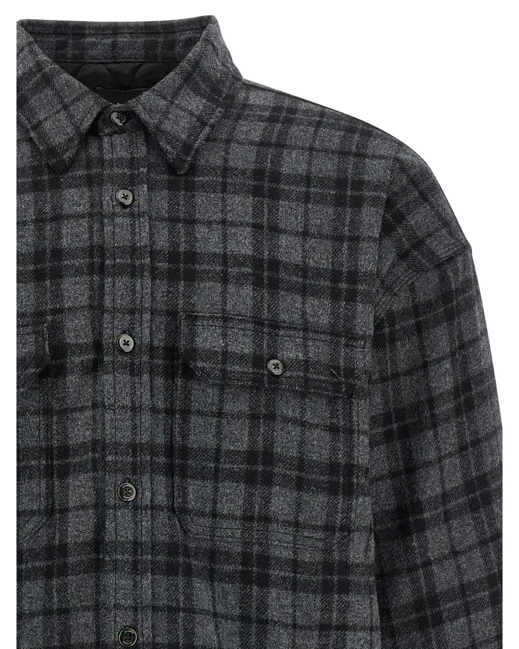 Willy Chavarria Gray Padded Overshirt for men
