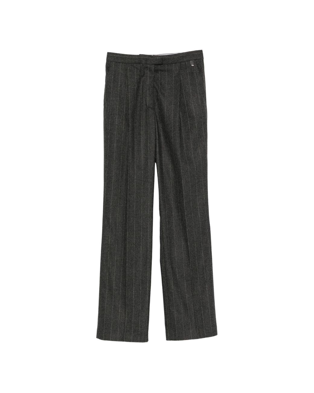 Herno Black Pinstripe-Pattern Pleated Tailored Trousers