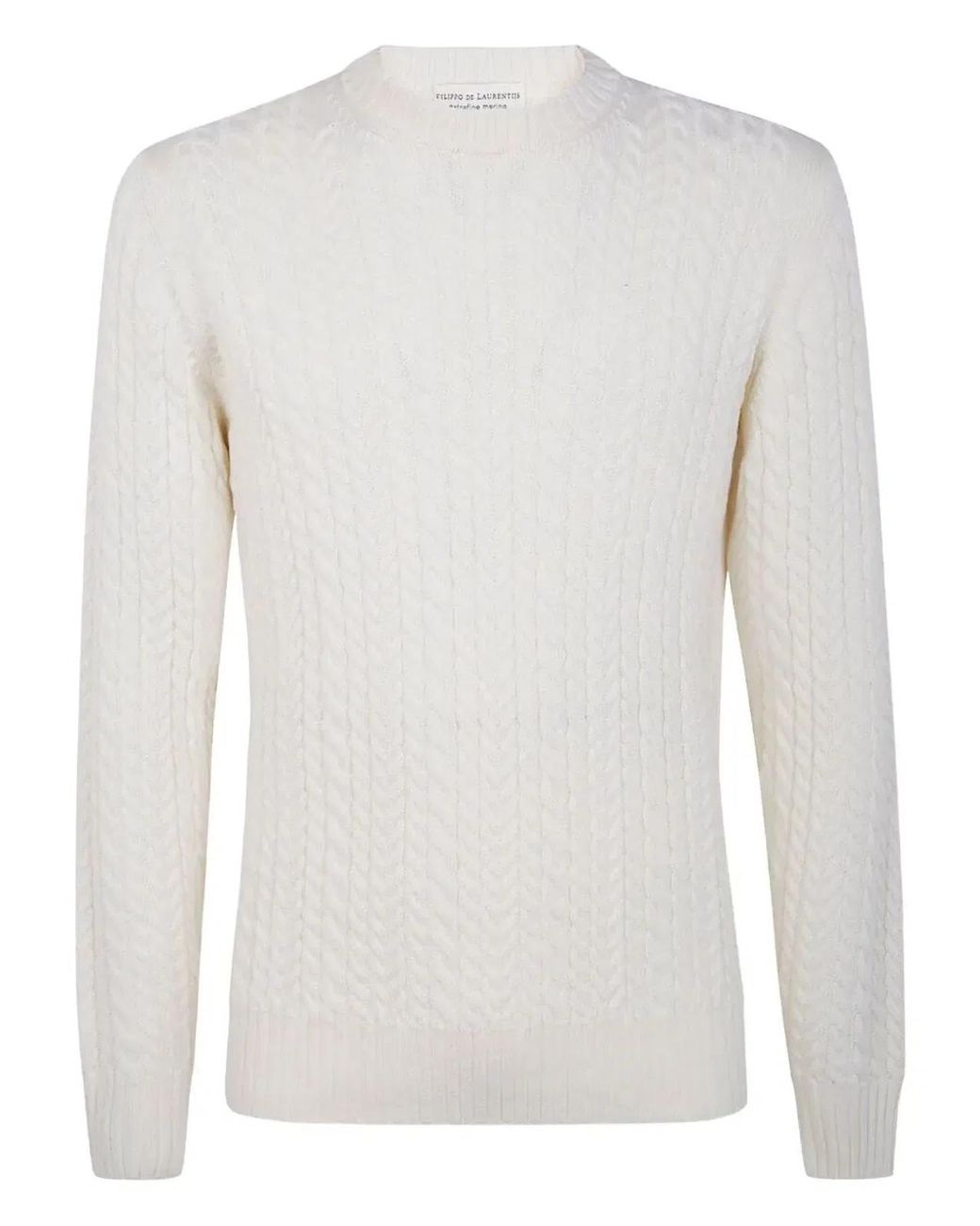 FILIPPO DE LAURENTIIS White Crew Neck Sweater for men