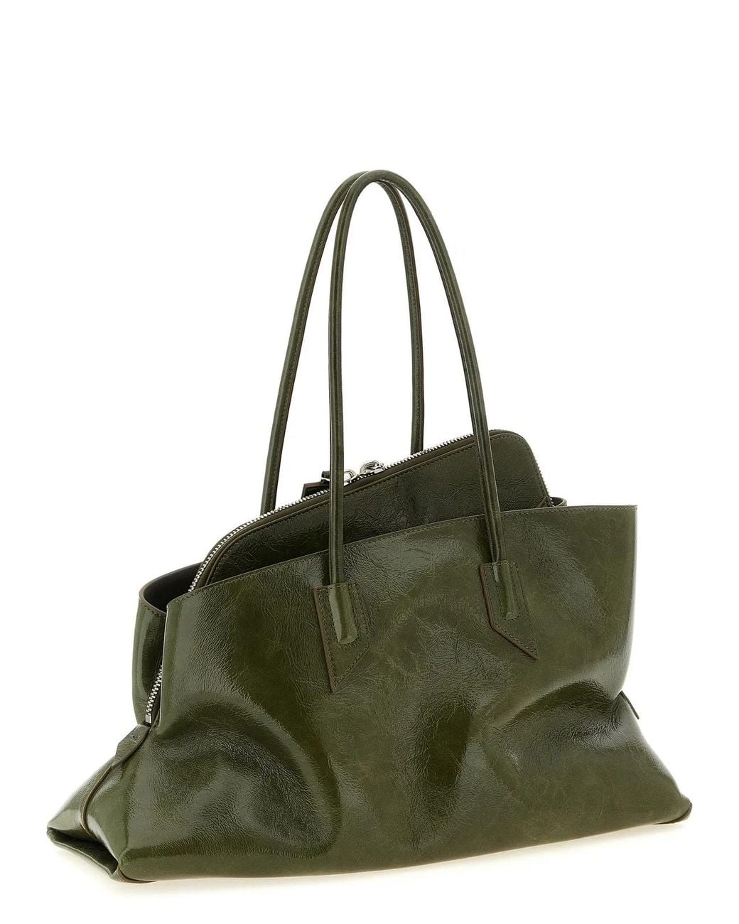 The Attico Green 'La Passeggiata Medium' Shoulder Bag