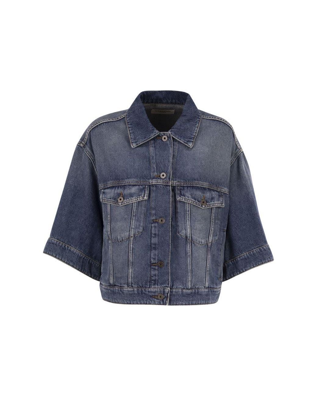 Weekend by Maxmara Blue Short-Sleeve Denim Jacket