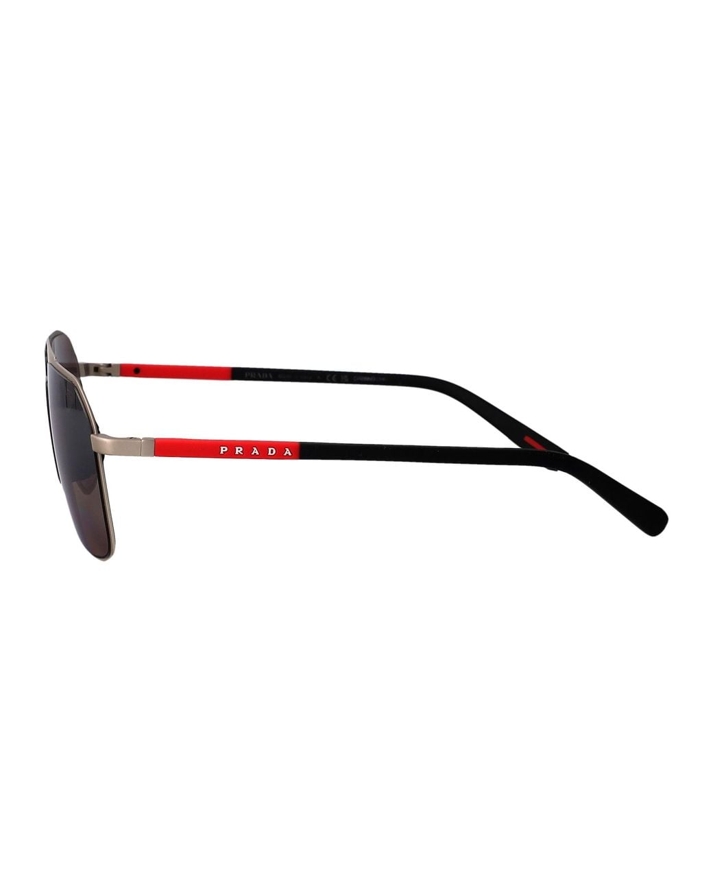 Prada Linea Rossa Gray Metal Sunglasses for men