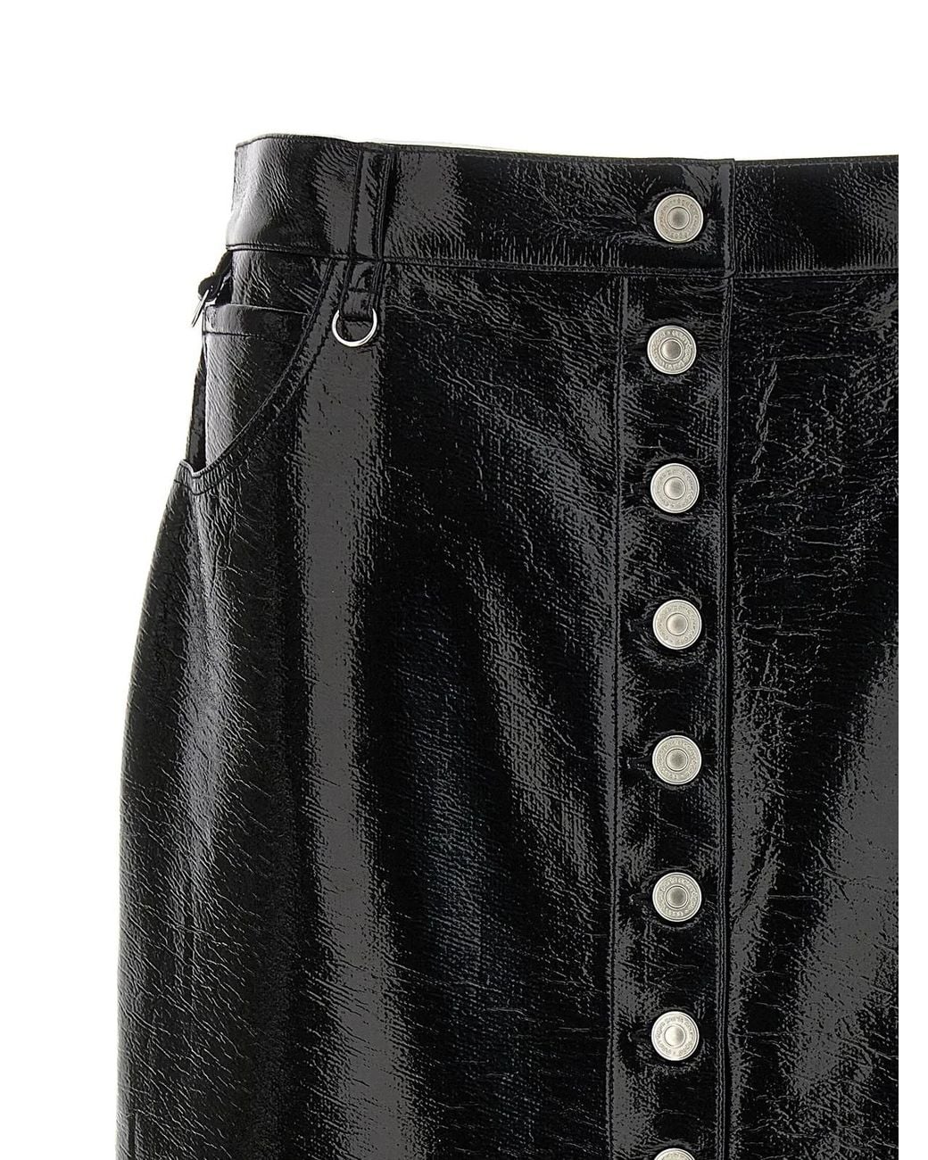 Courreges Black Vinyl Skirt