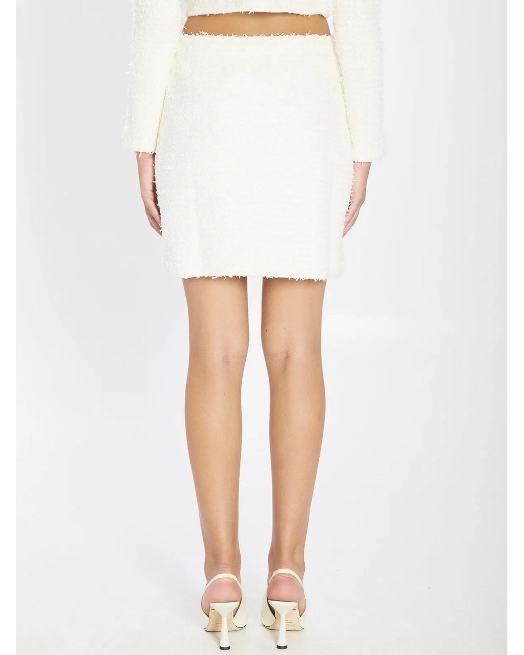 Self-Portrait White Wool Blend Cardigan
