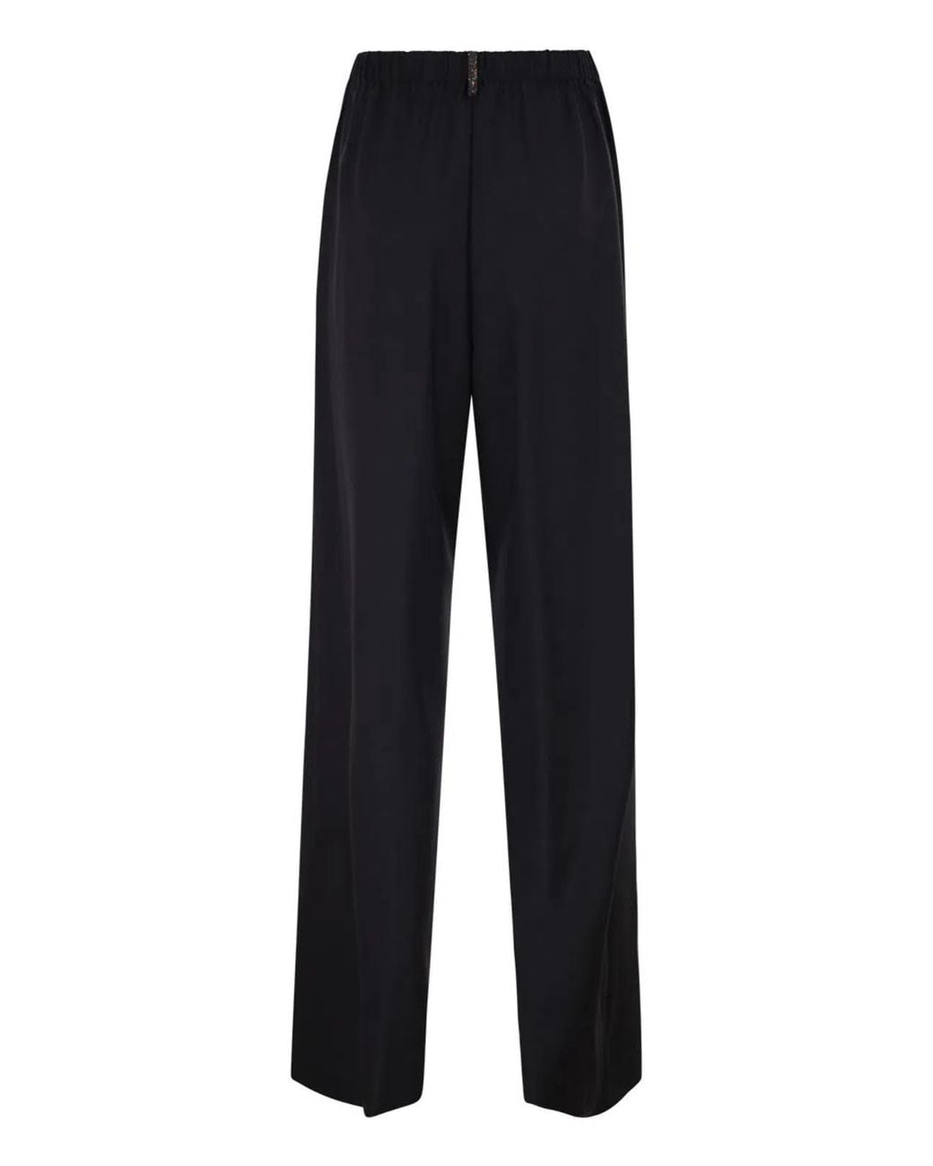 Fabiana Filippi Blue Wide-Leg Stretch Wool Trousers With Elasticated Waistband