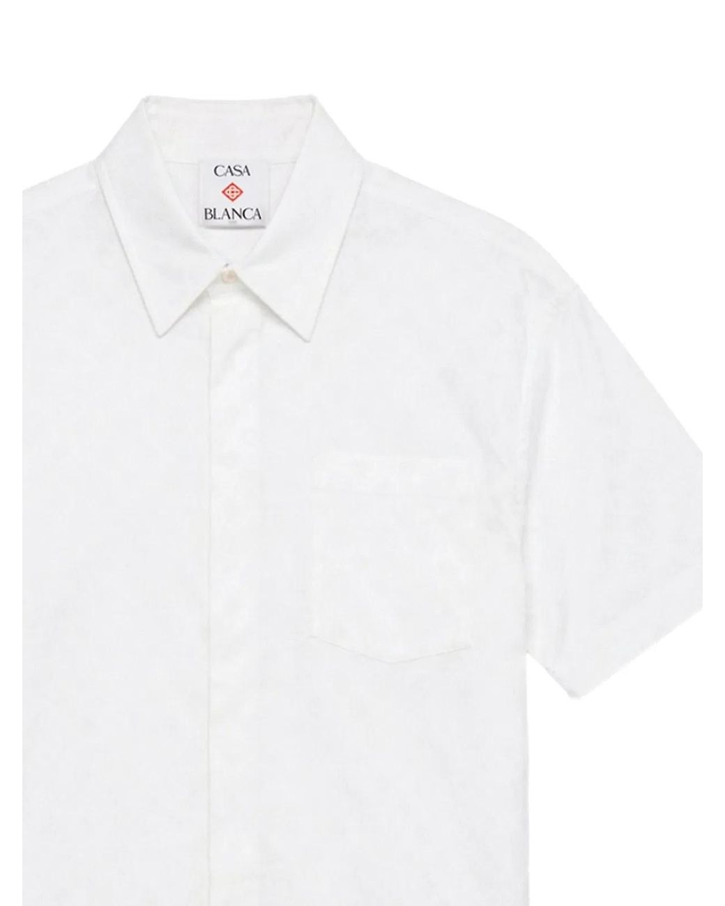 Casablanca White Classic Short Sleeve Cotton Shirt For for men