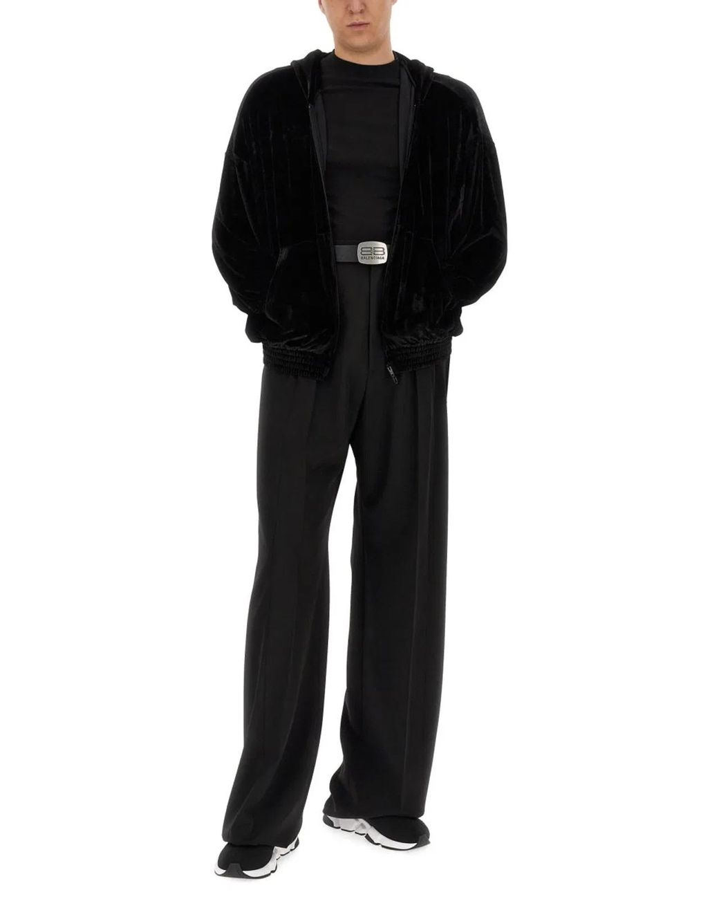 Balenciaga Black Bb Paris Strass Hoodie for men