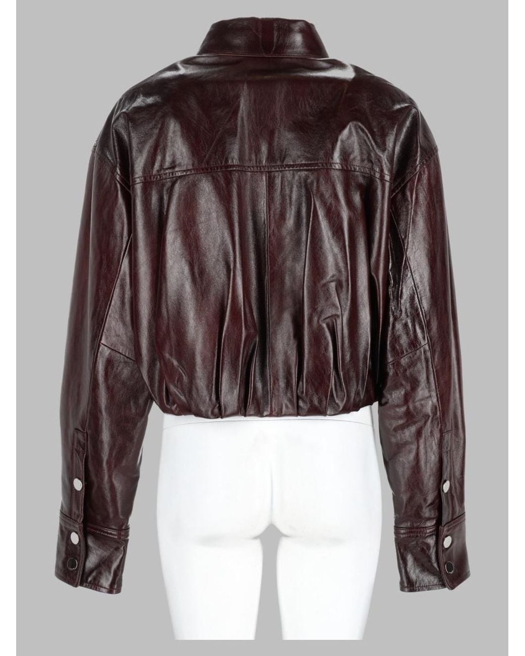 Sportmax Purple Shearling-Trim Leather Jacket