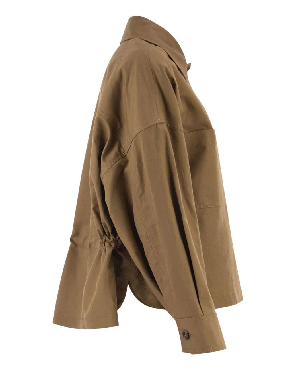 Weekend by Maxmara Brown Wkdvettura – Short Cotton And Linen Jacket With Drawstring