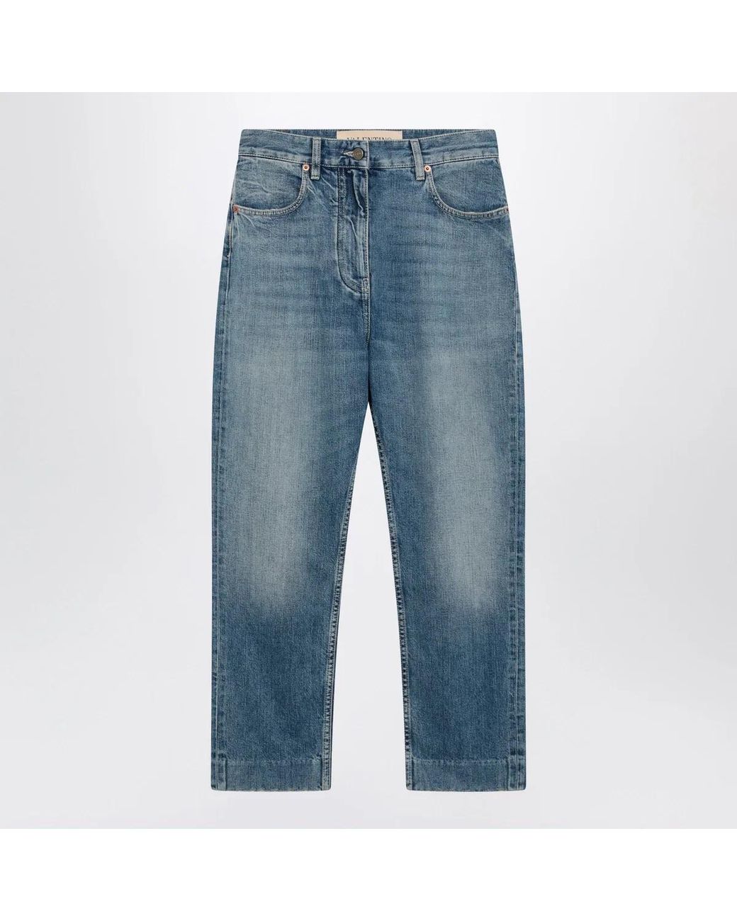 Valentino Blue Medium Jeans With Vpatch Detail On The Back