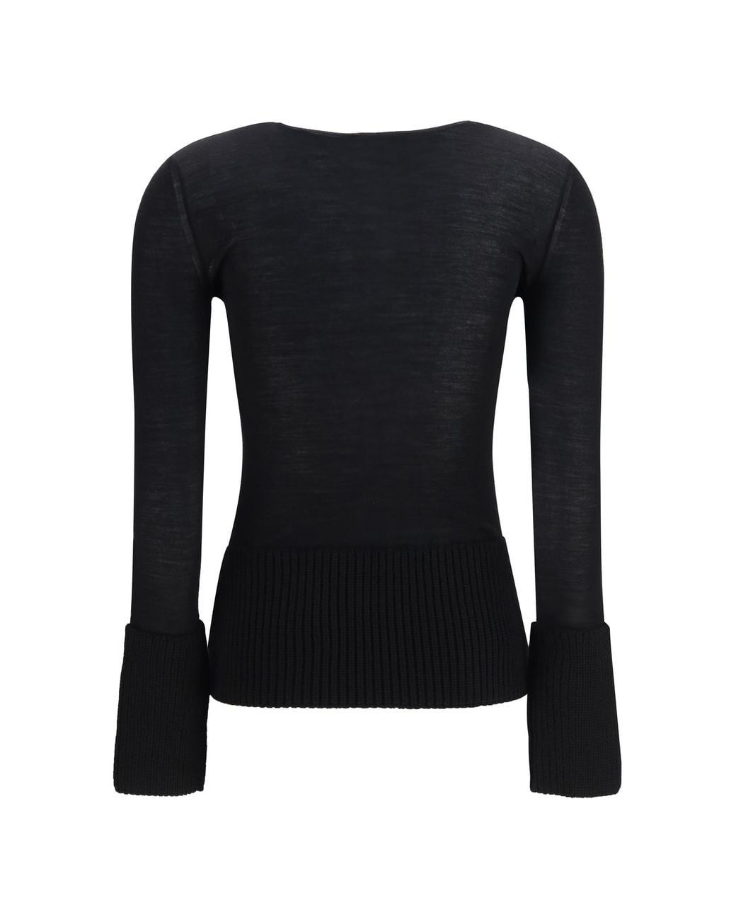 Alaïa Black Alaia Merino Wool Crewneck Top