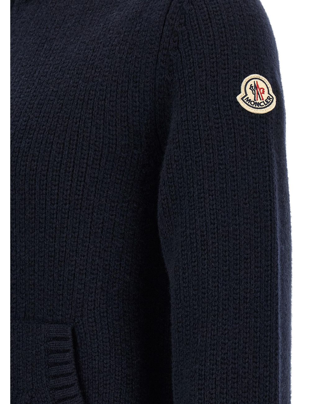 Moncler Blue Wool And Cashmere Cardigan for men