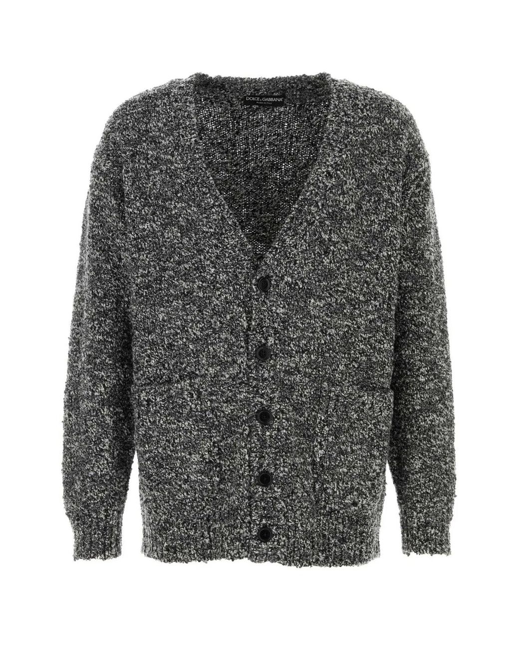 Dolce & Gabbana Gray Cardigan With Pockets for men