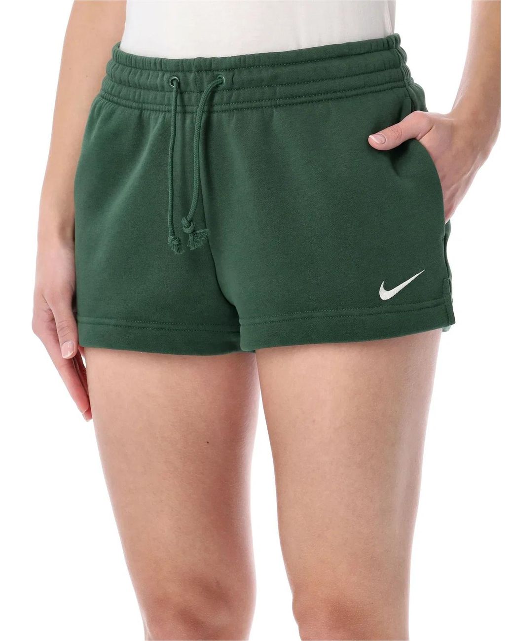 Nike Green Elastic Waist Fleece Shorts