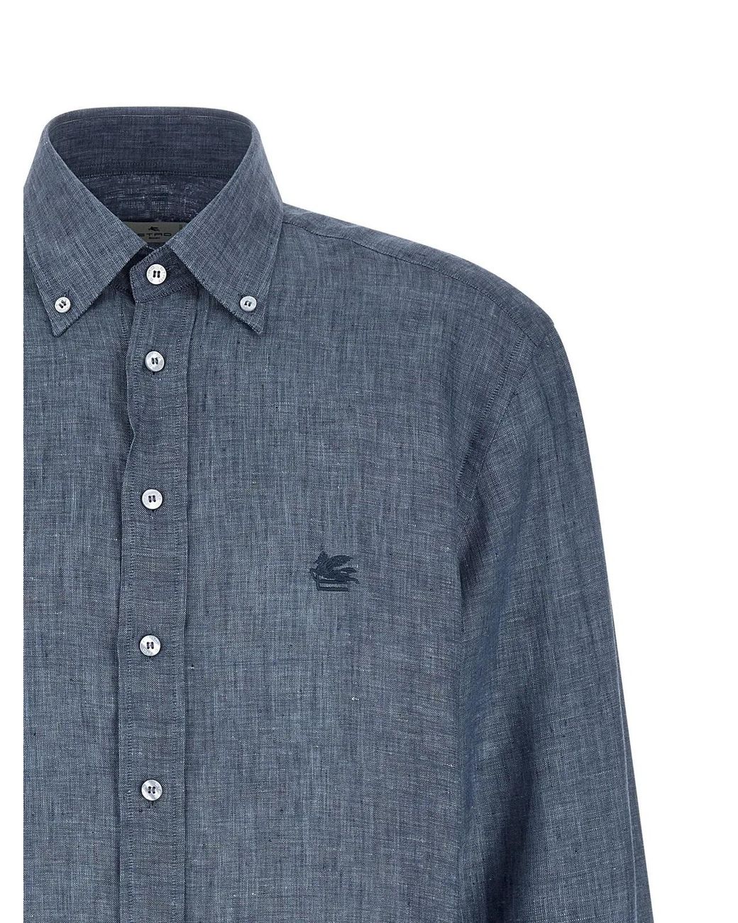 Etro Blue Linen Shirt for men