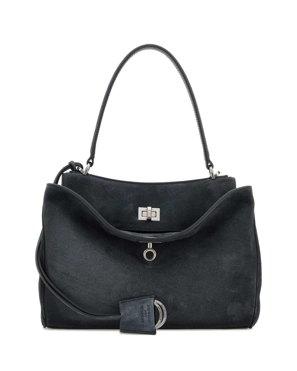 Balenciaga Black Storm Suede Leather Rodeo Top Handle S Handbag