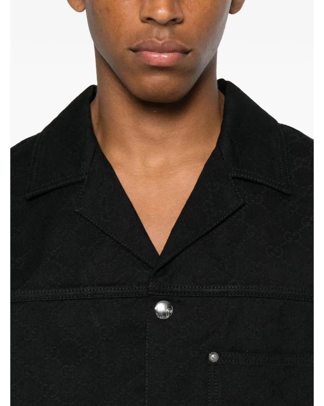 Gucci Black Gg Jacquard Shirt for men