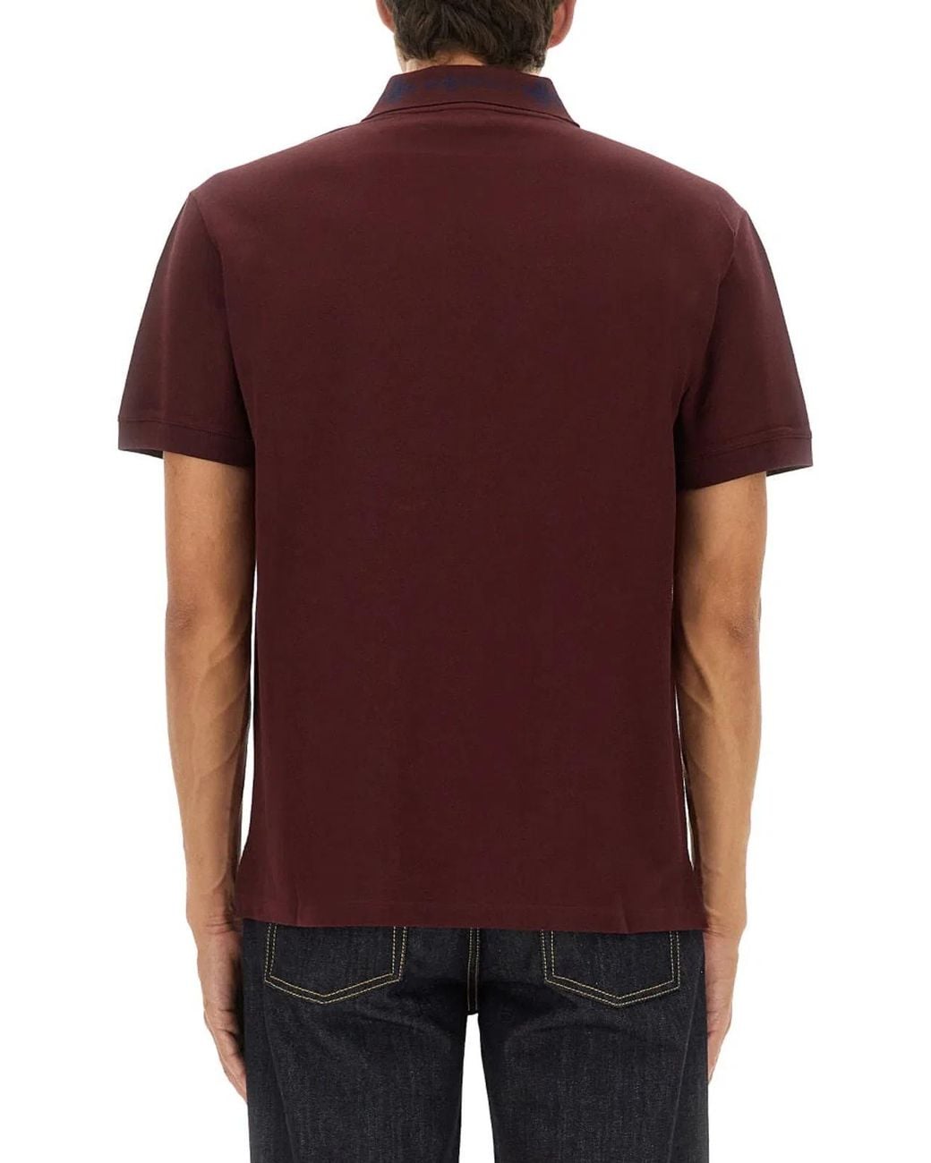 McQueen Red Polo Shirt With Logo On The Collar for men