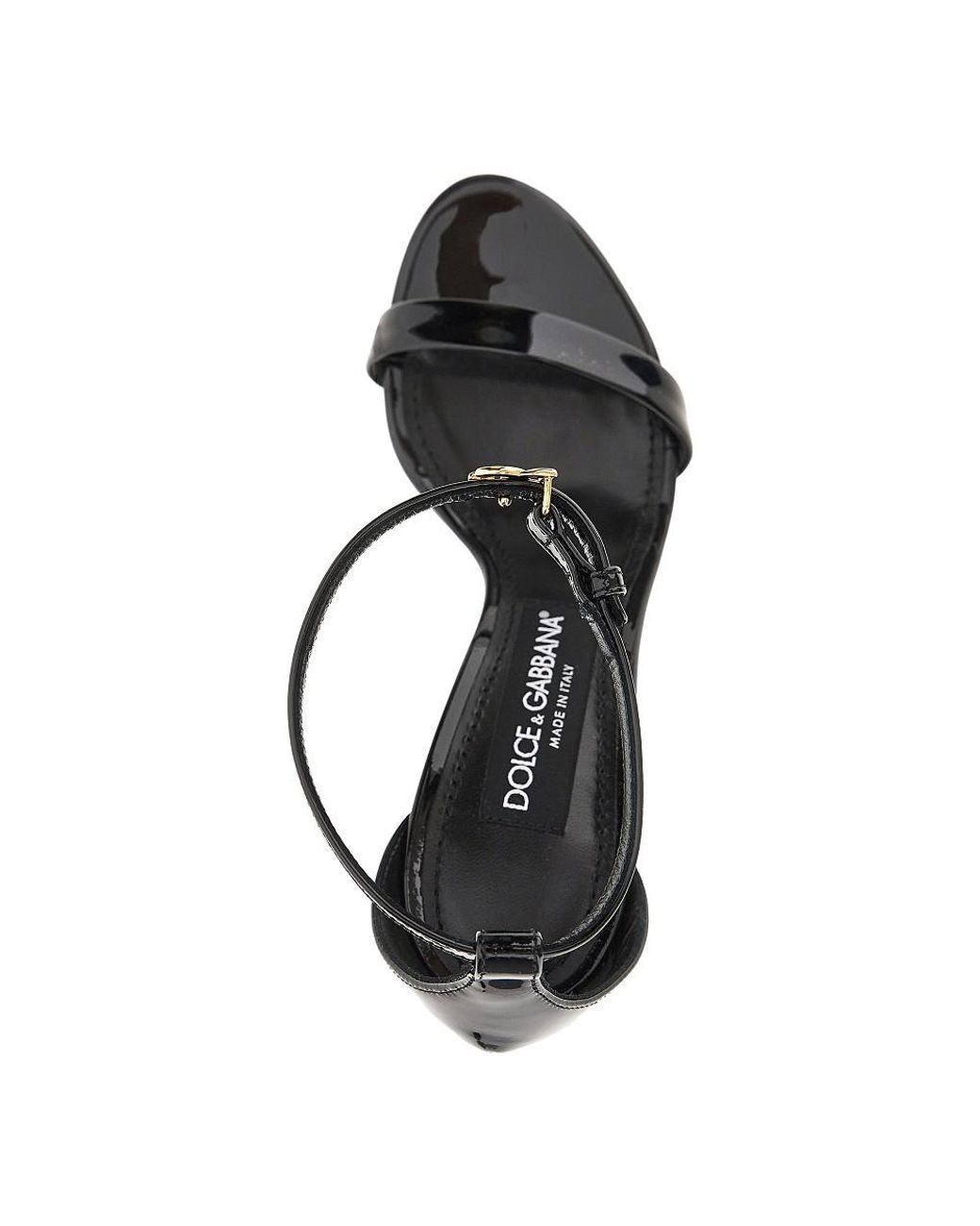 Dolce & Gabbana Black Dolce & Gabbana Patent Leather Sandals