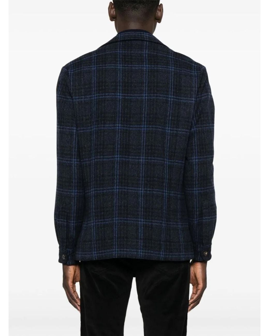 Finamore 1925 Blue Wool Single-Breasted Jacket for men