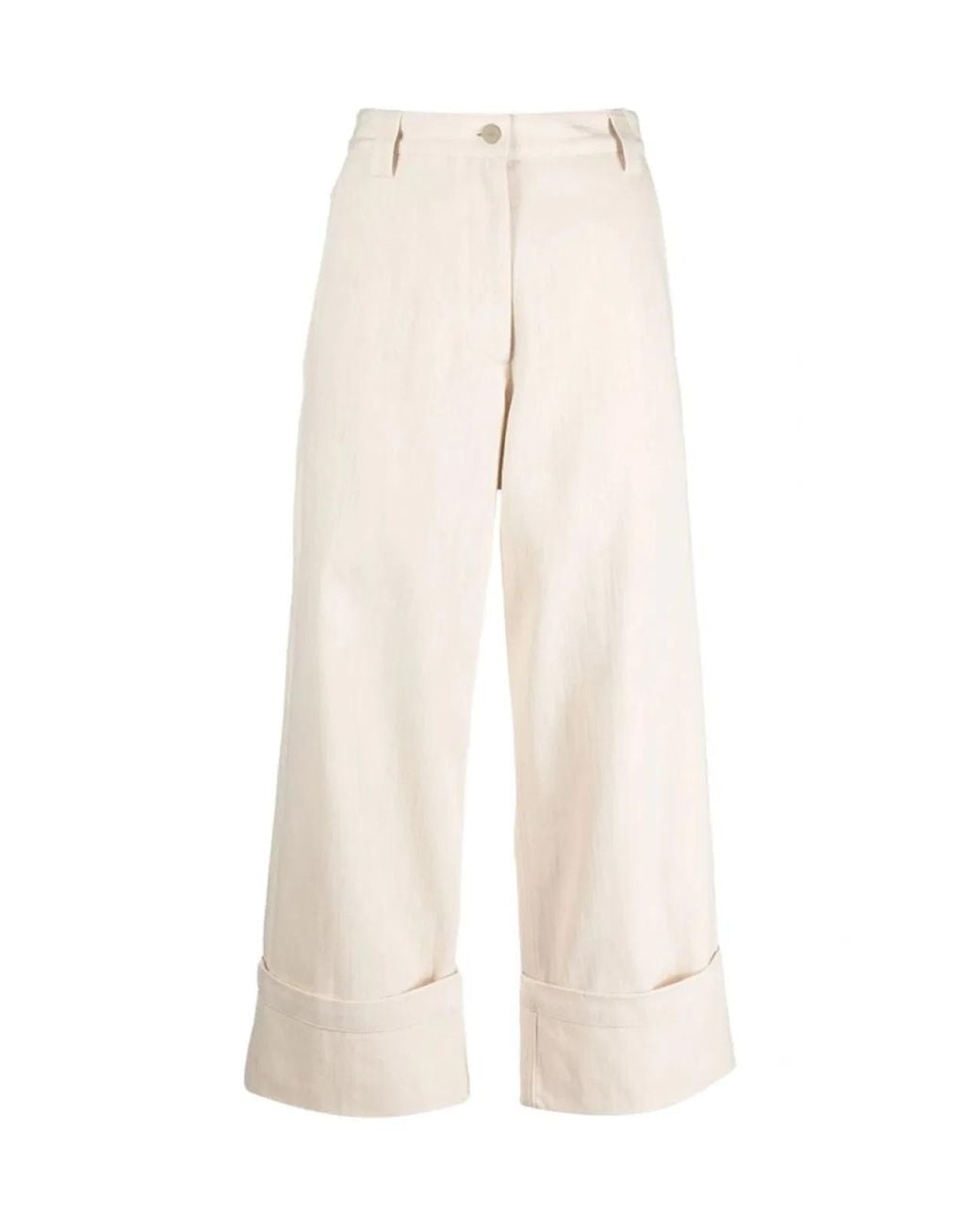 Moncler White Wide Leg Trousers For
