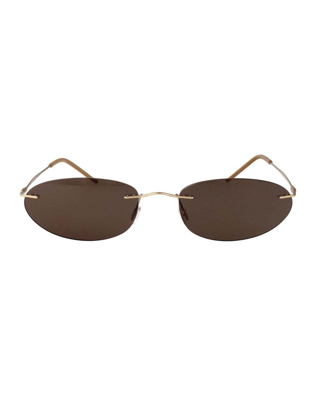 Giorgio Armani Brown Matte Pale Metal Sunglasses