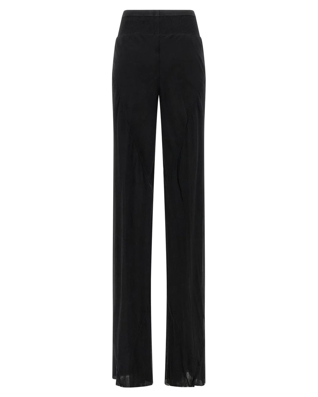 Rick Owens Black Silk Flared Pants