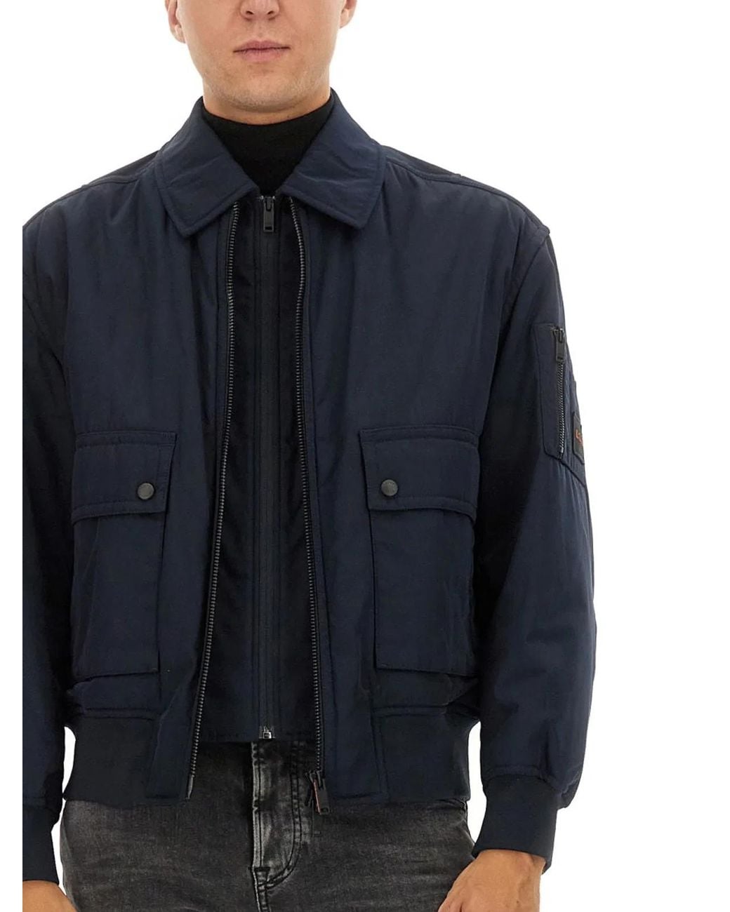 Boss Blue Polyester Jacket for men