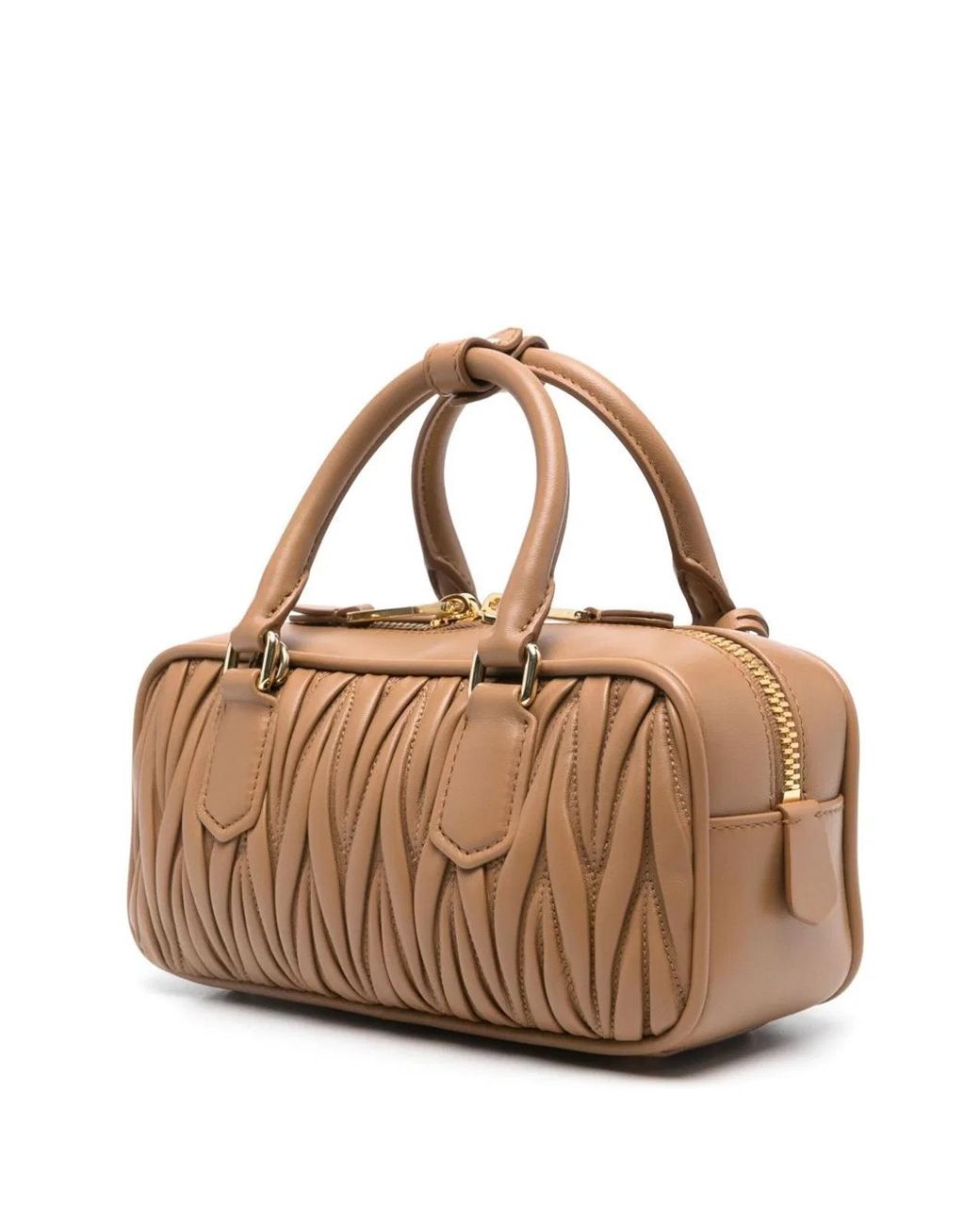 Miu Miu Brown Arcadie Regular Matelassé Nappa Leather Bag
