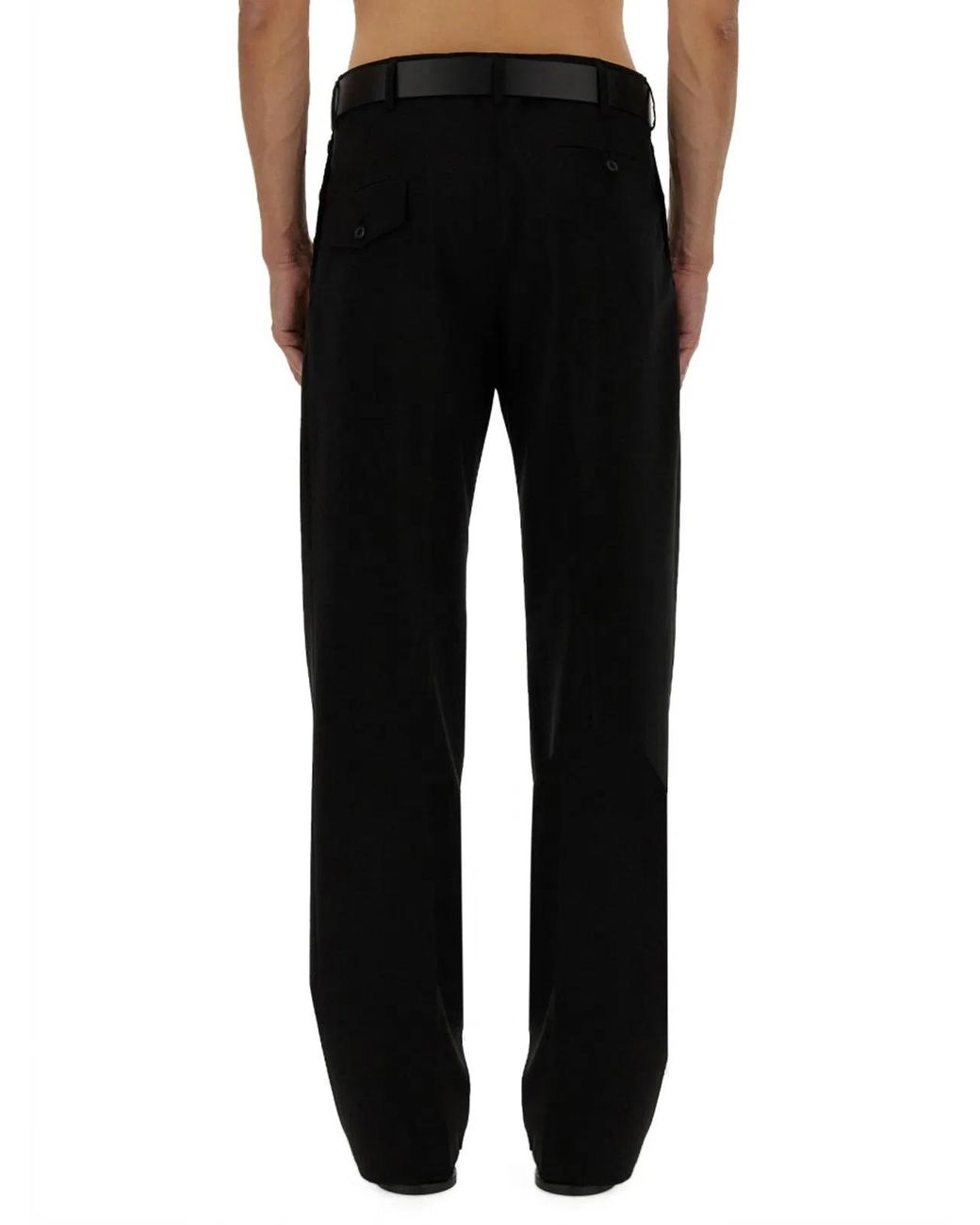 Moschino Black Regular Fit Wool Pants for men