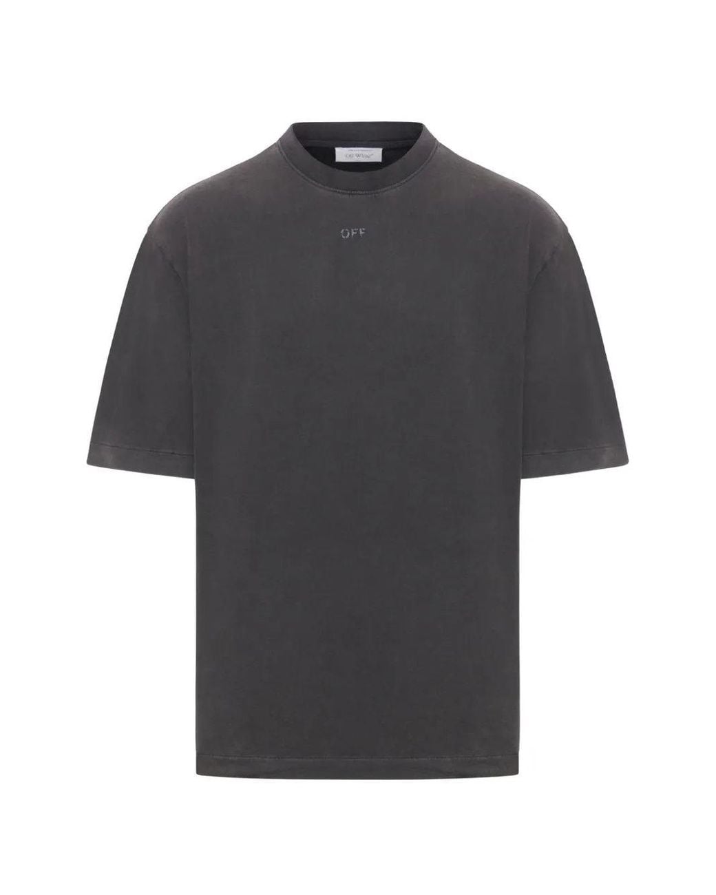 Off-White c/o Virgil Abloh Gray Swimming Face Skate Short-Sleeve T-Shirt for men