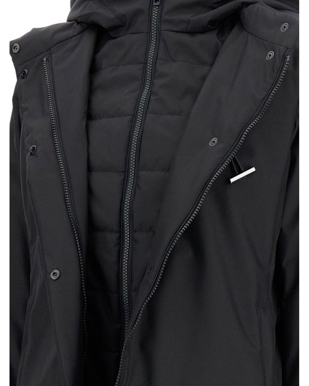 Fay Black Coat With Toggle