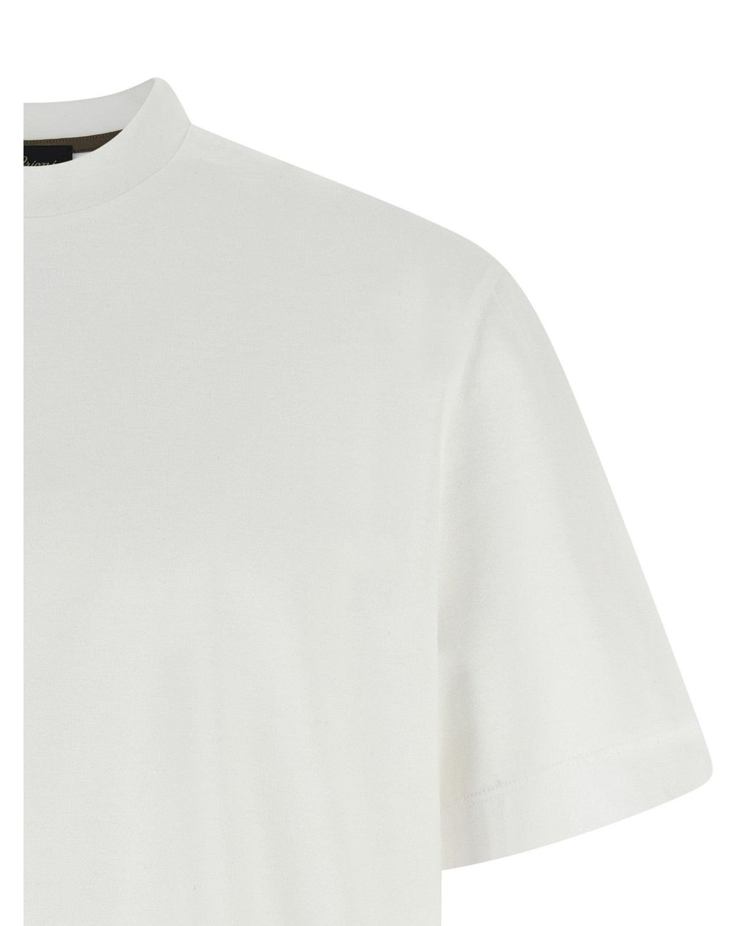 Brioni White Cotton T-Shirt for men