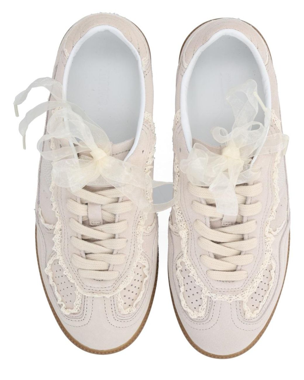 Alohas White Tb.490 Crochet Leather Sneakers