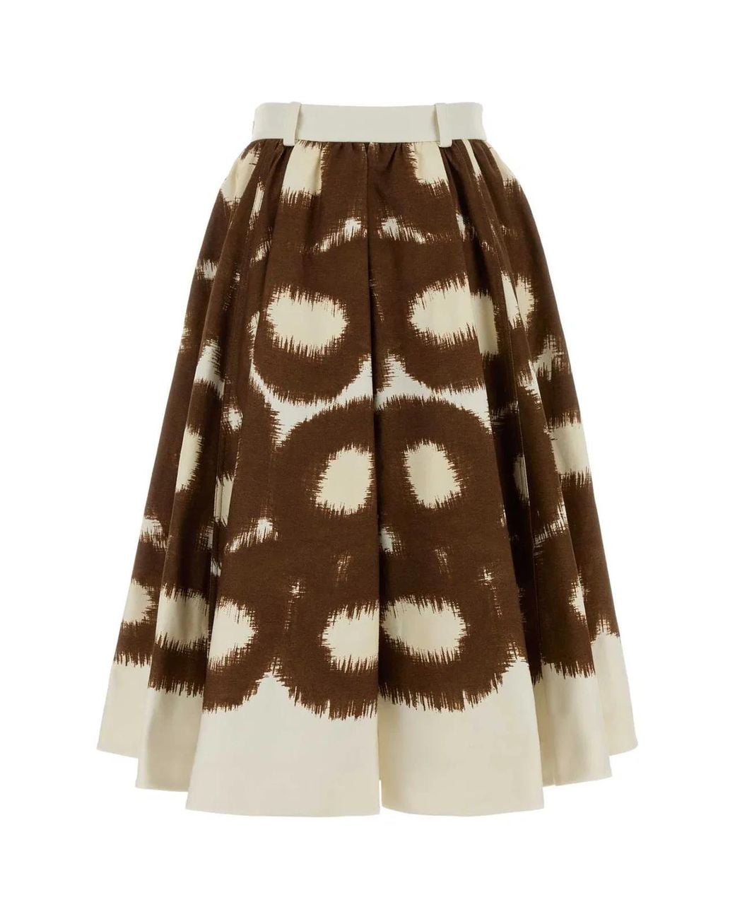 Prada Brown Printed Cotton Skirt