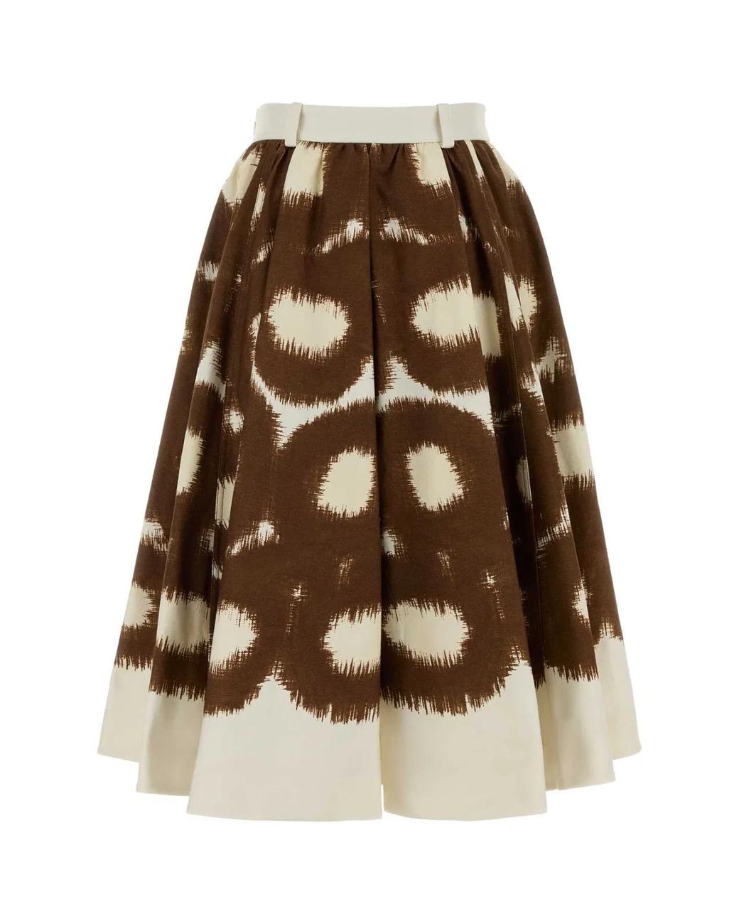 Prada Brown Midi Cotton Dress With Print