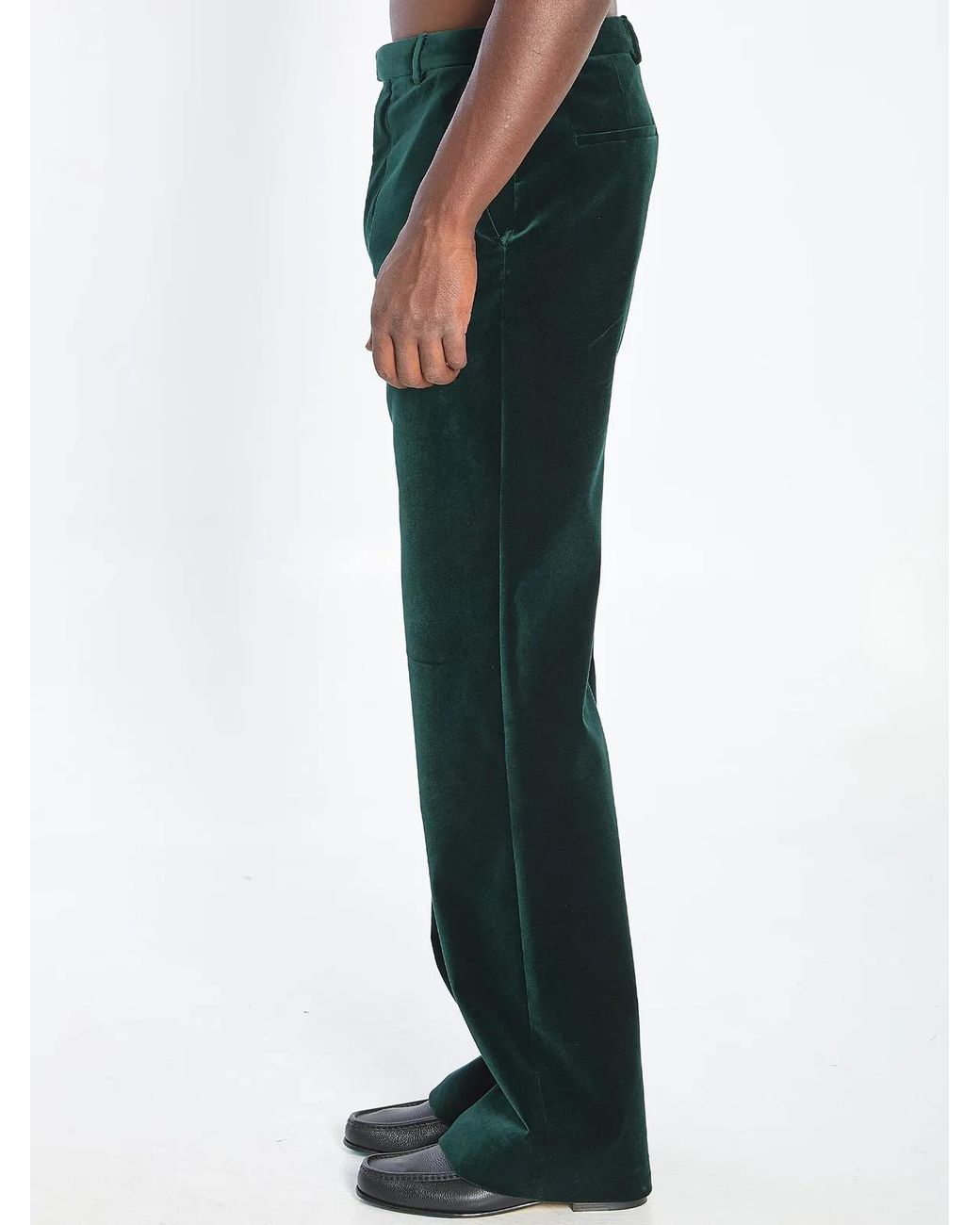 Gucci Green Velvet Trousers for men