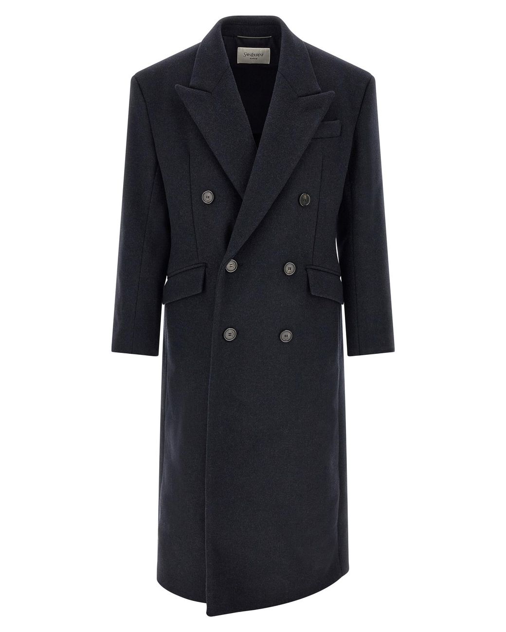 Saint Laurent Black Double-Breasted Coat for men