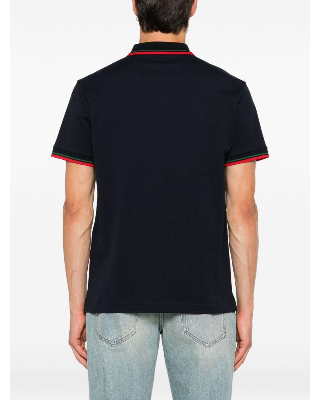 Gucci Black Polo With Web Band for men