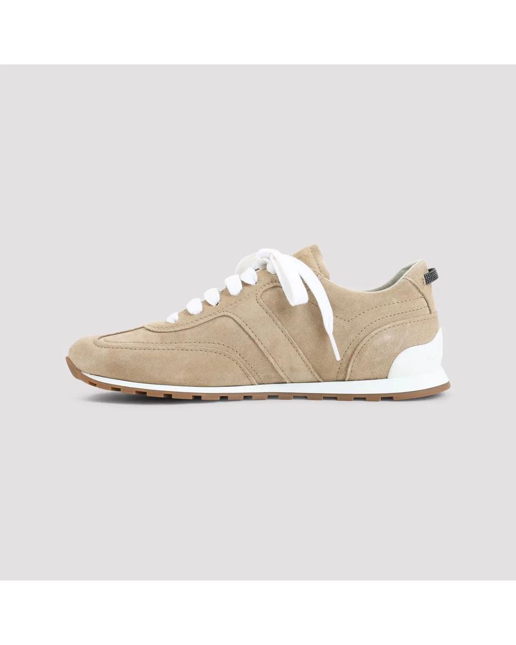 Brunello Cucinelli White Suede Runner Sneakers