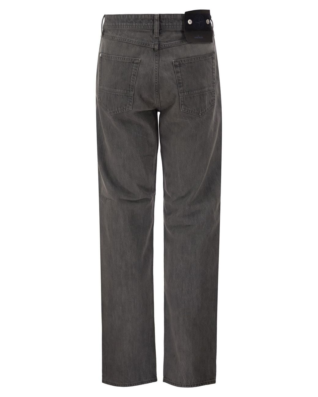 Stone Island Gray Straight-Leg Five-Pocket Cotton Jeans for men