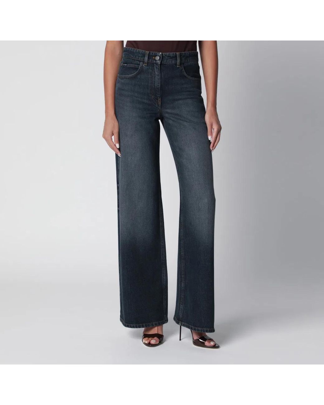 Courreges Blue Courrèges Vintage Baggy Denim Trousers