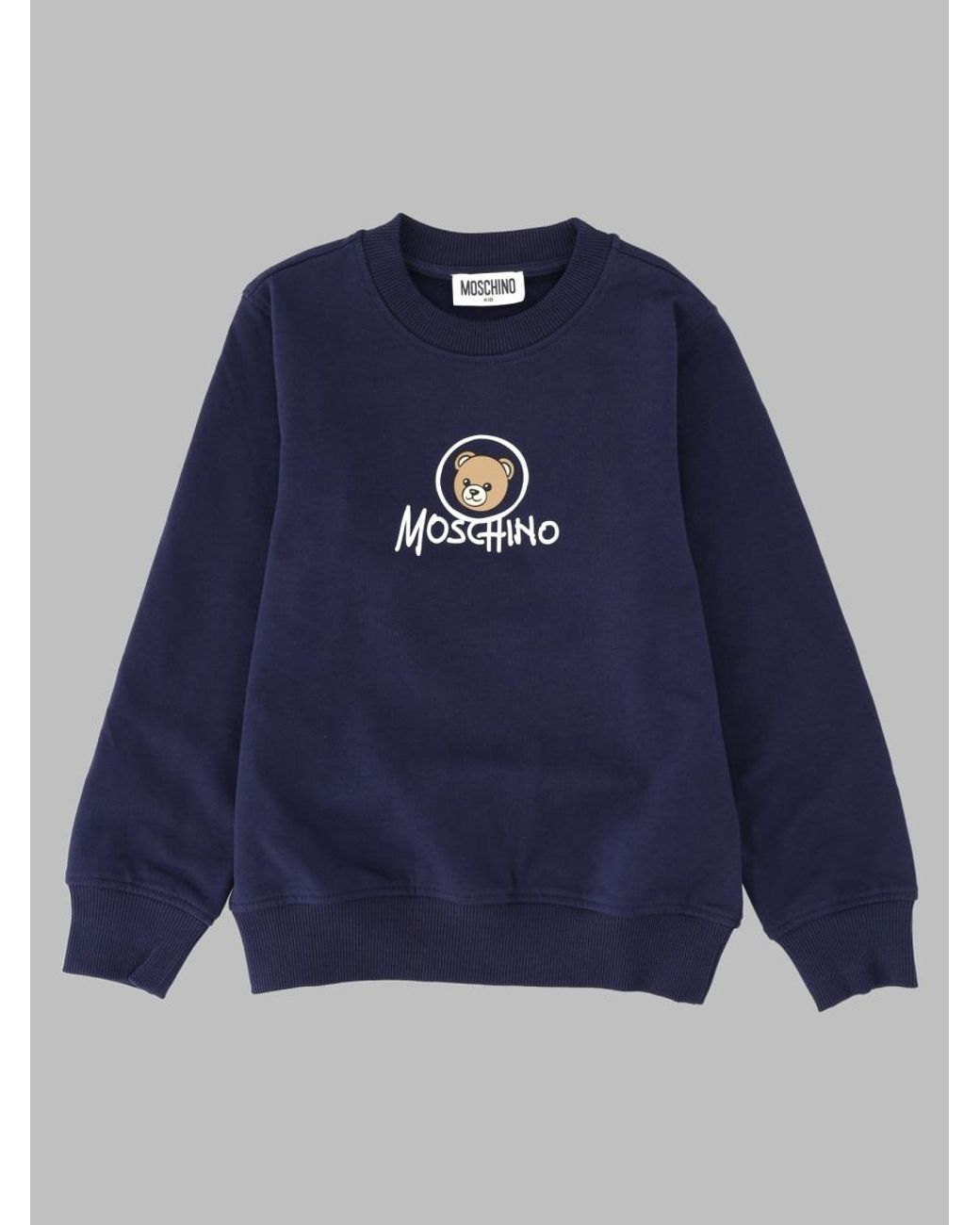 Moschino Blue Kids Crewneck Long-Sleeve Sweatshirt