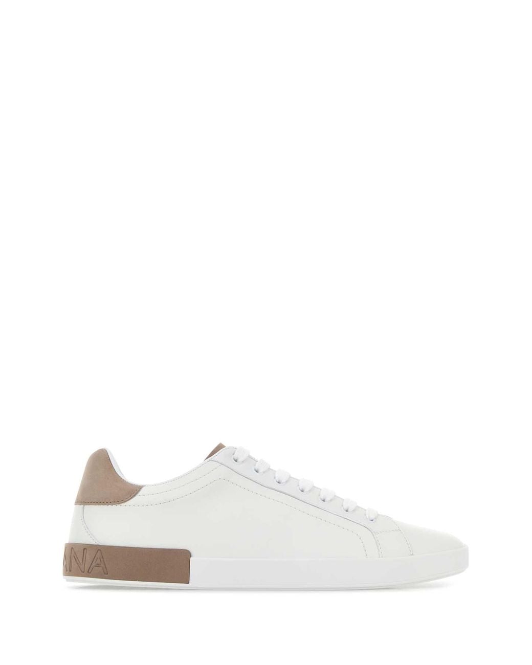 Dolce & Gabbana White Nappa Leather & Nubuck Sneakers for men