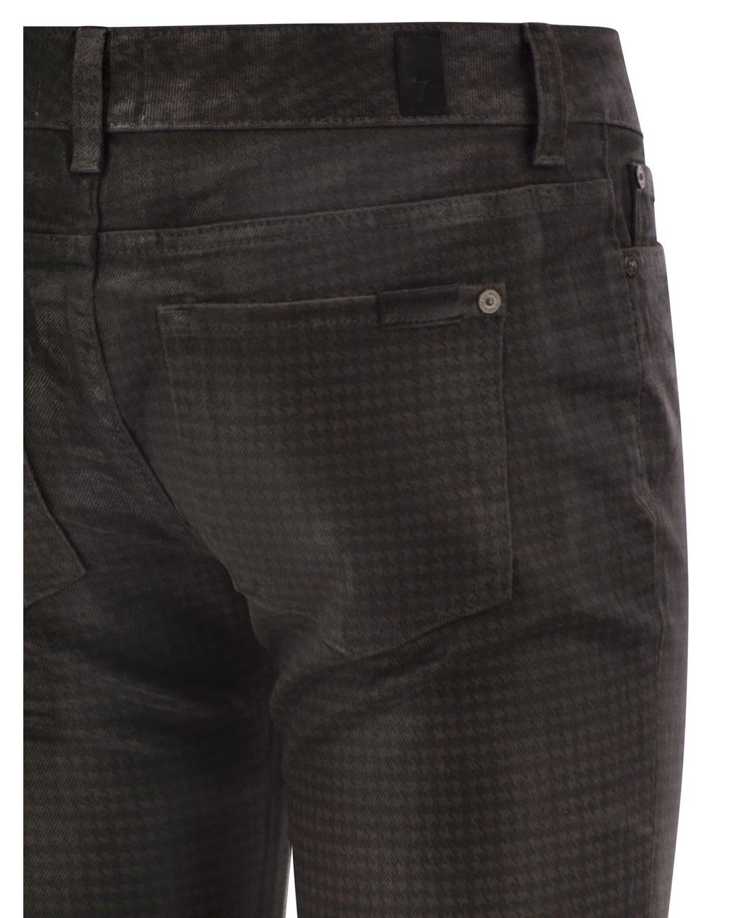 7 For All Mankind Gray Slim Houndstooth Trousers
